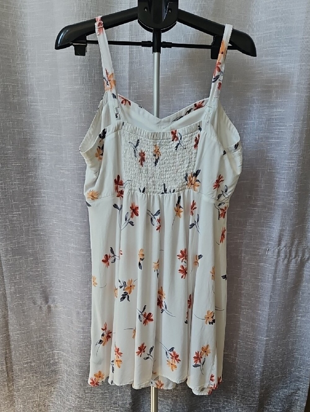 torrid Cream Floral Midi Dress with Orange & Red Flowers - Picture 2 of 8